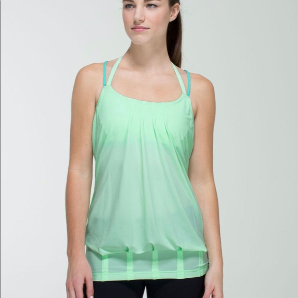Lululemon Flow & Go Tank size 2 Fresh Teal / Bali Breeze